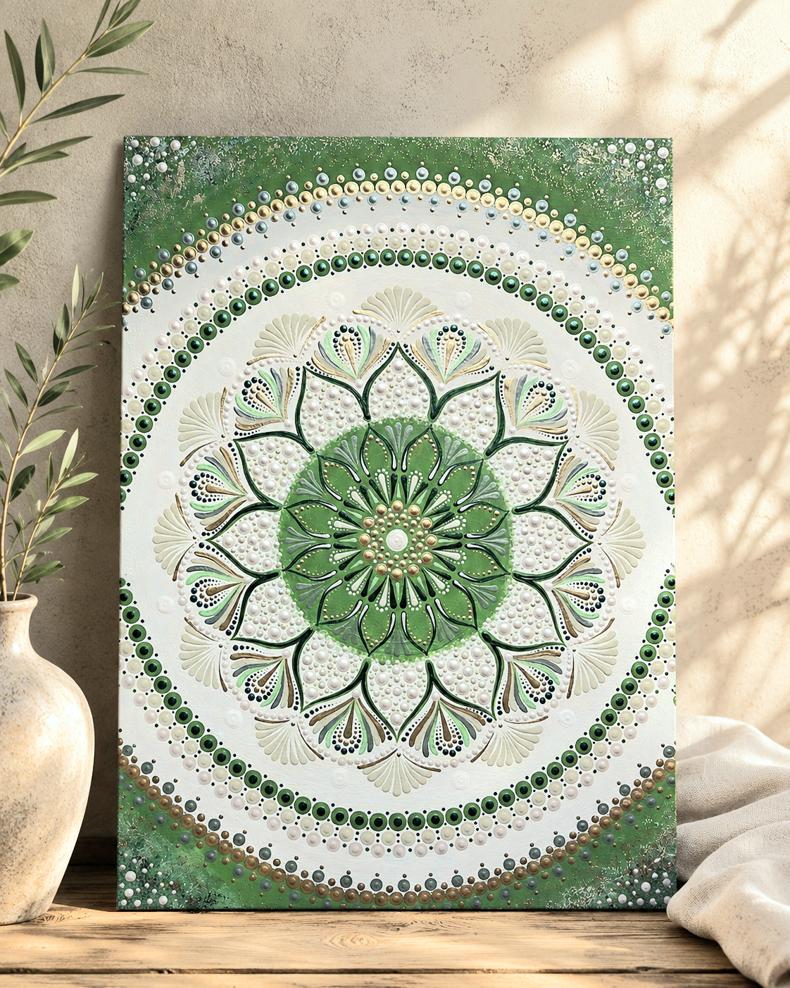 Pontozott mandala - Harmónia és megújulás, 30×45 cm